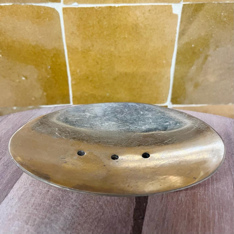 Porte Savon - Laiton - Ovale - Coulé - Lisse -