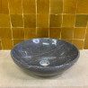 Vasque à poser Marbre Grise - ⌀ 40x15cm - Bol Lisse -