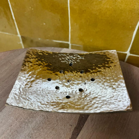 Porte Savon - Laiton - ≈10,5x7,5cm - Coulé - Martelée -