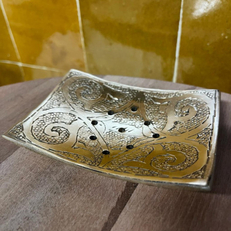 Porte Savon - Laiton - Rectangle - Coulé - Ciselée -