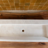 Vasque Travertin Beige - 140 x 45 cm - Bord biseauté - Hauteur 10cm - Lisse -