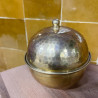 Boite - Laiton - ≈d9cm - Frappé - Martelée -