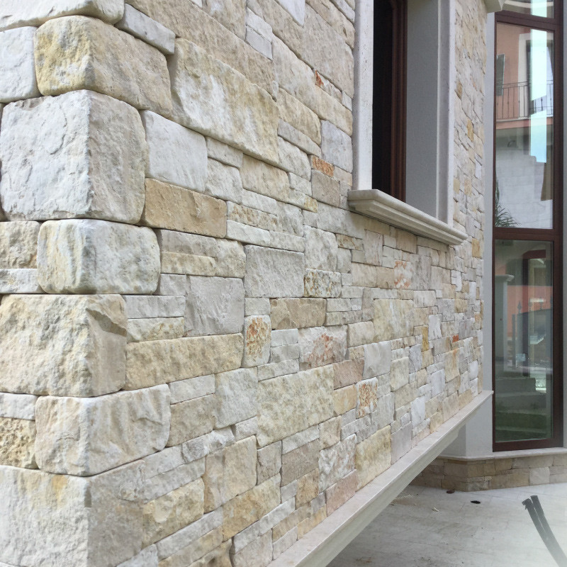 Parement Pierre de Gascogne - Angle - Mixt Dimension - Epaisseur 2/2,5cm - Tambouriné -