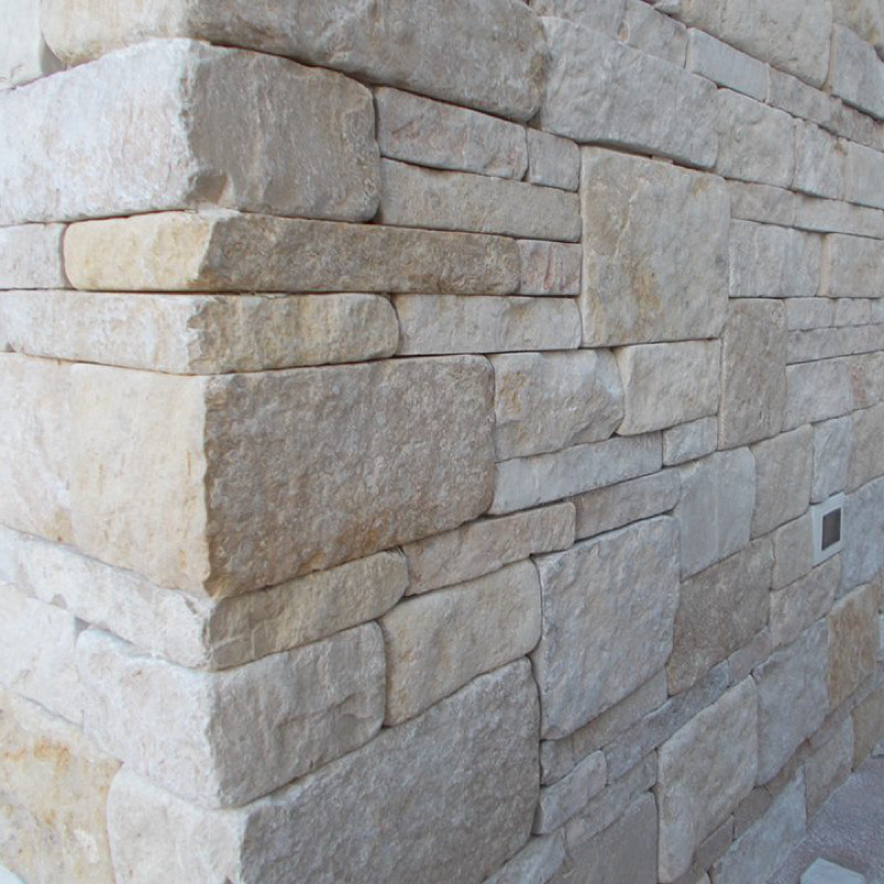 Parement Pierre de Gascogne - Angle - Mixt Dimension - Epaisseur 2/2,5cm - Tambouriné -