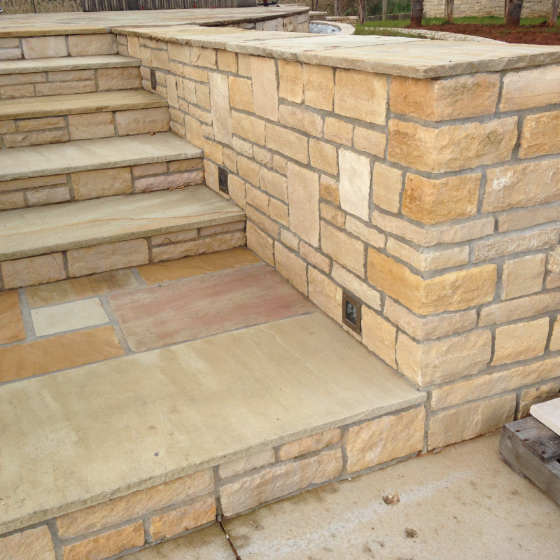 Parement d'angle Pierre de Gascogne - Dimensions mixtes - Épaisseur 2,5/3cm -