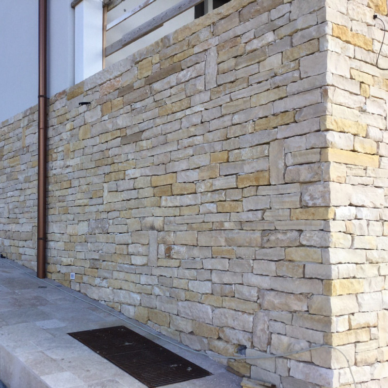 Parement d'angle Pierre de Gascogne - Dimensions mixtes - Épaisseur 2,5/3cm -