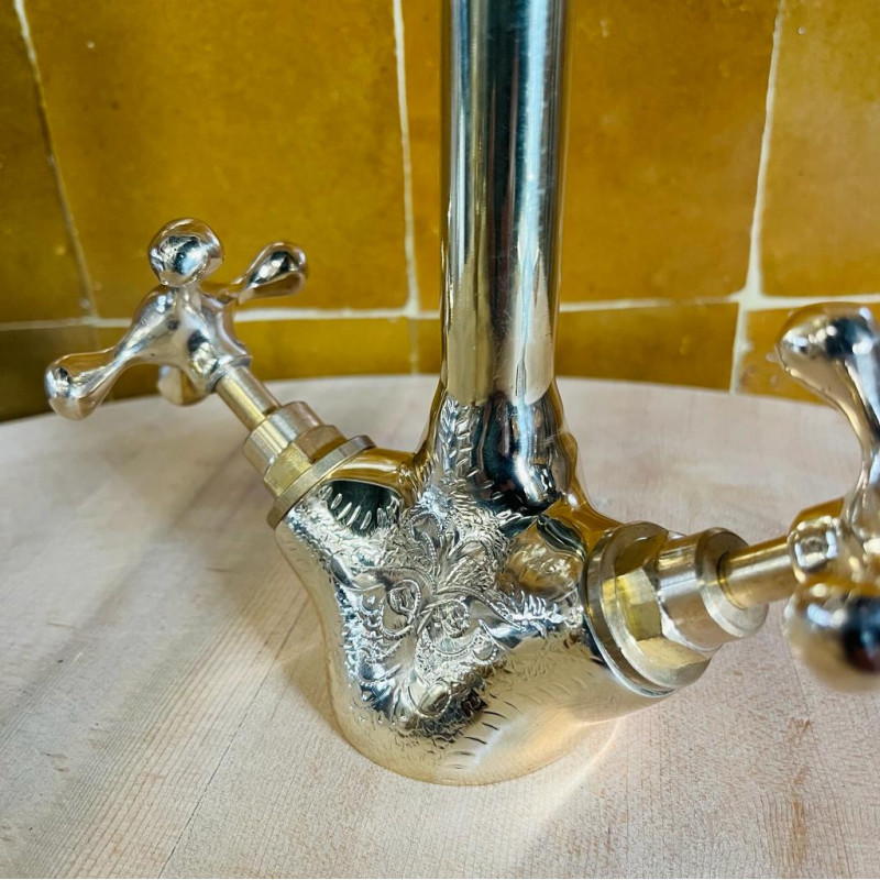 Robinet Artisanal Serpent - Laiton Semi Ciselé - Plusieurs dimensions disponibles -