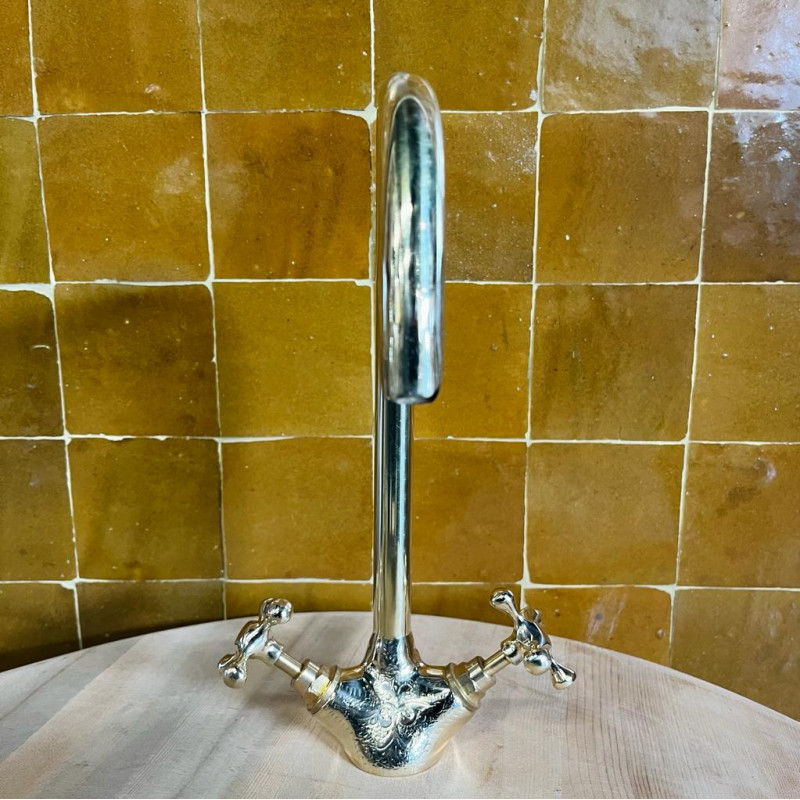 Robinet Artisanal Serpent - Laiton Semi Ciselé - Plusieurs dimensions disponibles -