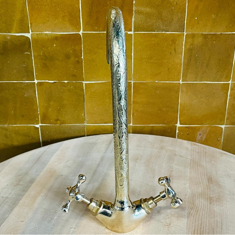 Robinet Artisanal Serpent - Laiton Ciselé - Plusieurs tailles disponibles -