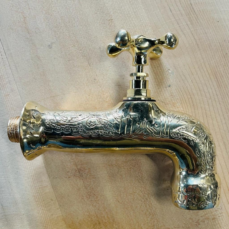 Robinet Artisanal - Laiton ciselé - Bec droit - Plusieurs tailles disponibles -