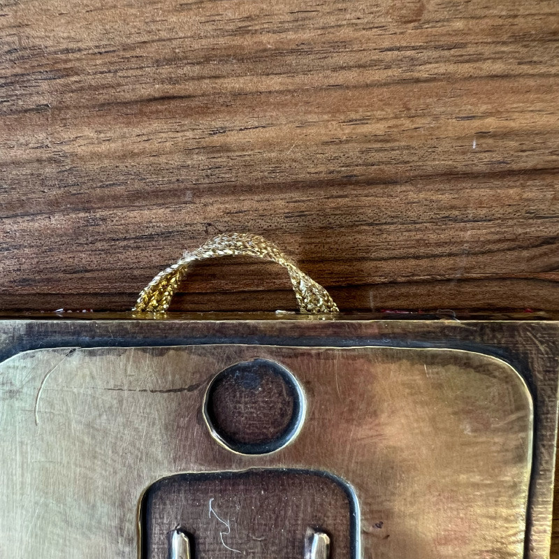 Plaque Décorative Artisanale - Laiton - WC Homme - 12/10cm -