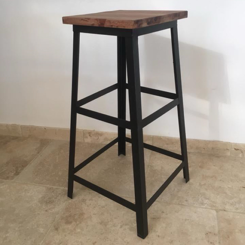 Tabouret Métal Welcome - 35/35cm - Hauteur 75cm -