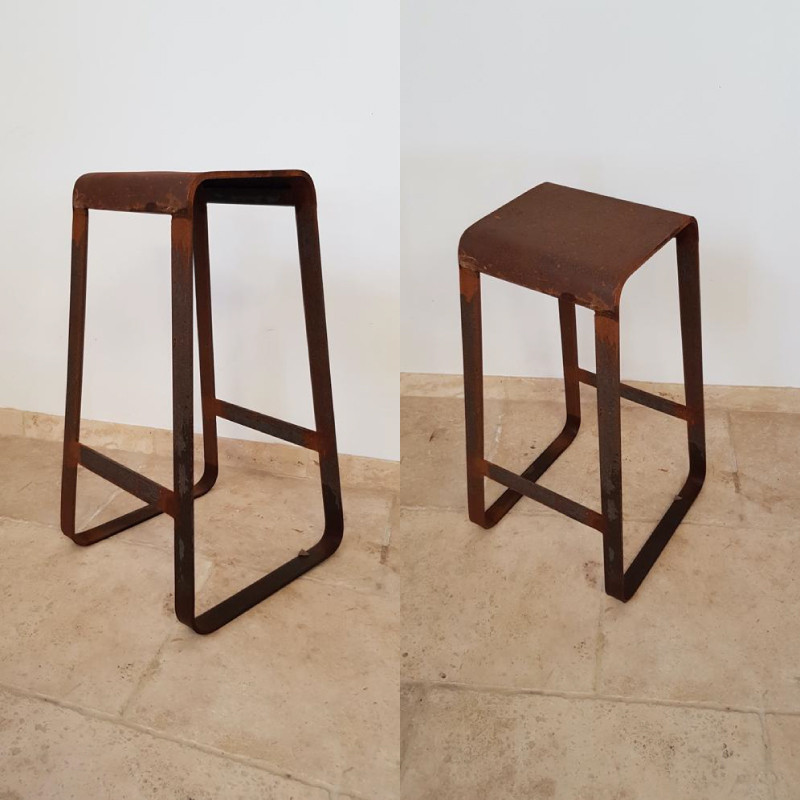 Tabouret Métal Epuré - 40/40cm - Hauteur 65cm -