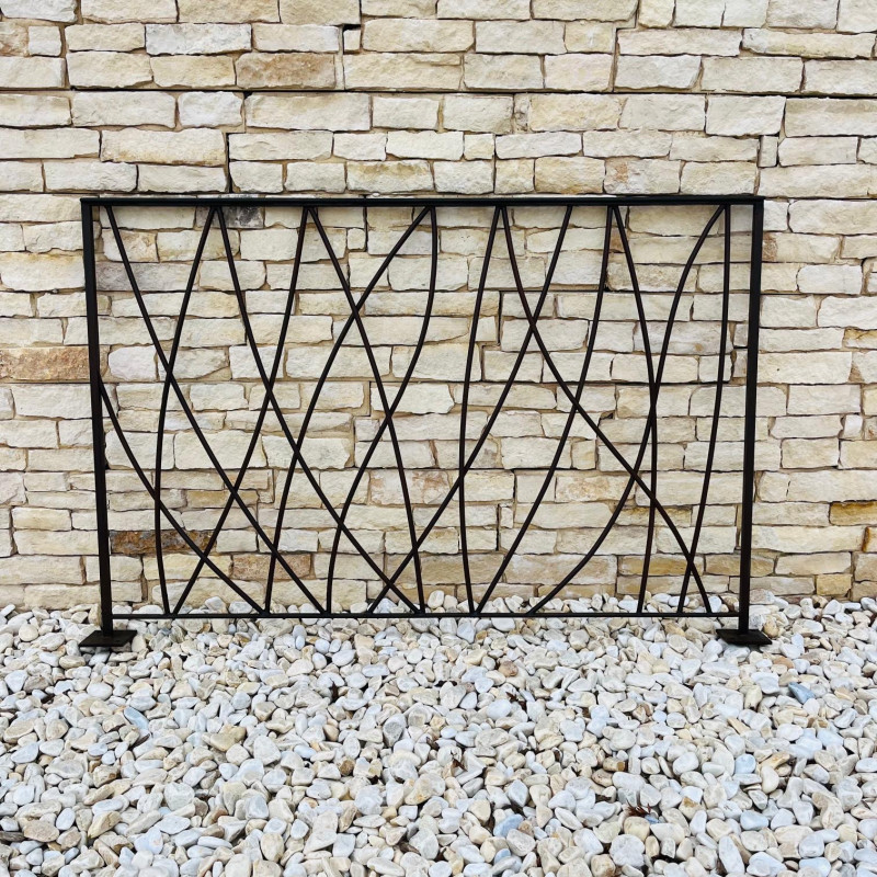 Garde Corps Droit - Métal - Ondulé Contemporain - Hauteur 1m Finie -