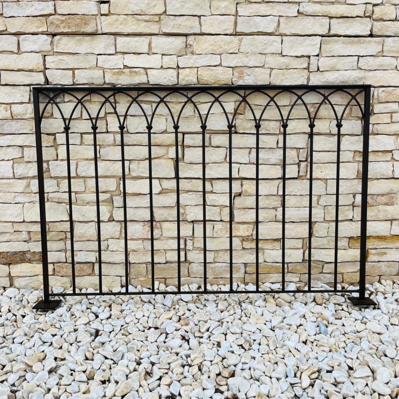 Garde Corps Droit - Fer Forgé - Ogive Croisée - Hauteur 1m Finie -