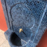 Fontaine Zellige - Aladin - Bleu Glaz - 100x60cm - Pompe & Crachoir Laiton -