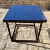 Table Basse - Zellige - Cube - Bleu Median - 50x50cm - Hauteur 43cm -