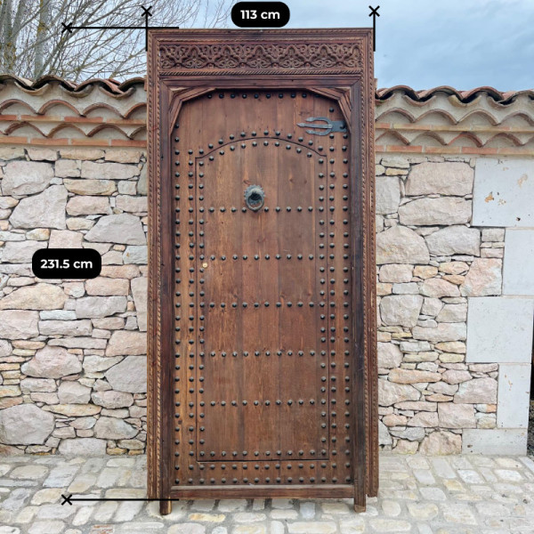 Porte en Bois Marocaine - ≈ 210x100cm - Jaya -