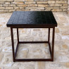 Table Basse - Zellige - Carré - Noir - 50x50cm - Hauteur 43cm -