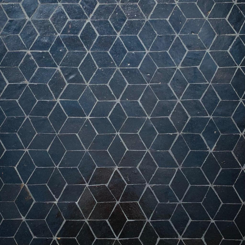 Table Basse - Zellige - Cube - Noir - 50/50cm - Hauteur 43cm -