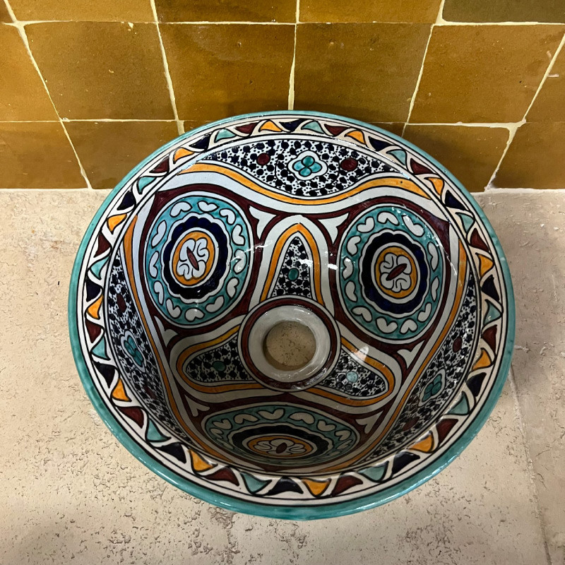 Vasque Zellige à poser - ø 30cm - Hauteur 14cm -