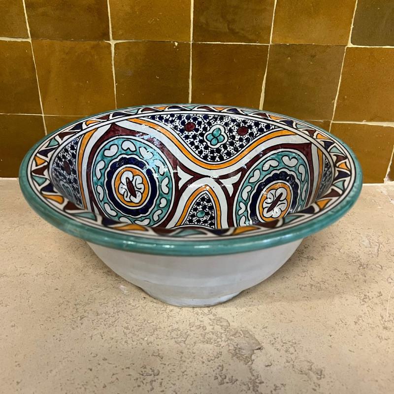 Vasque Zellige à encastrer - ø 30cm - Hauteur 14cm -