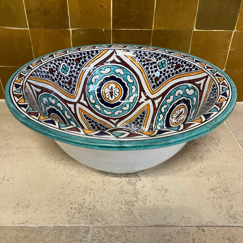 Vasque Zellige à encastrer - ø 40cm - Hauteur 17cm -