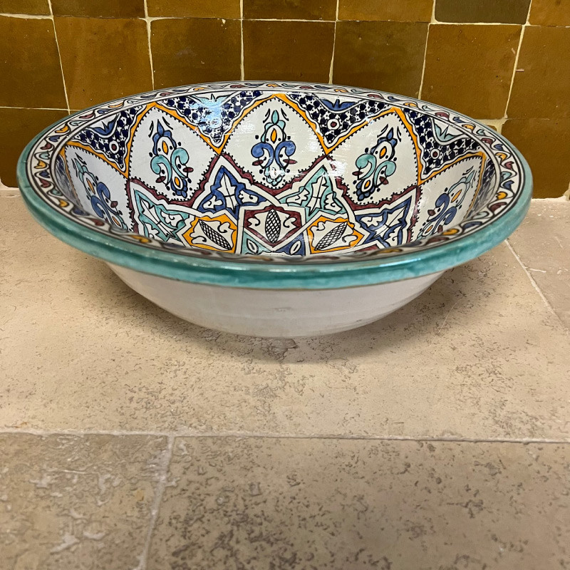 Vasque Zellige à encastrer - ø 40cm - Hauteur 14cm -