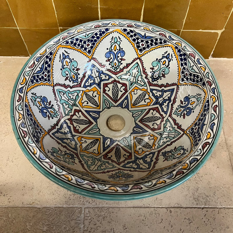 Vasque Zellige à encastrer - ø 40cm - Hauteur 14cm -