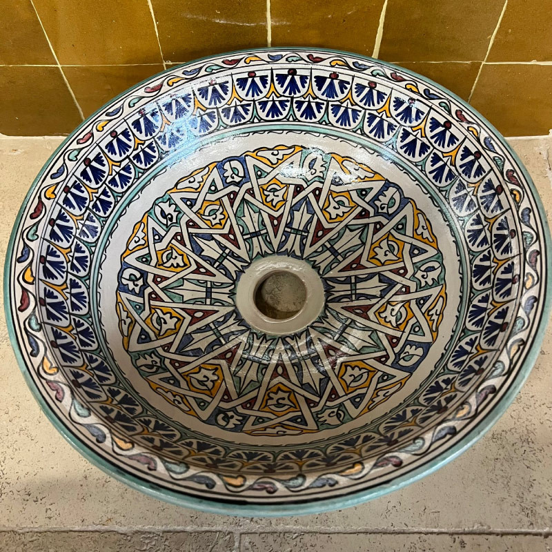 Vasque Zellige IX à poser - ø 40cm - Hauteur 14cm -