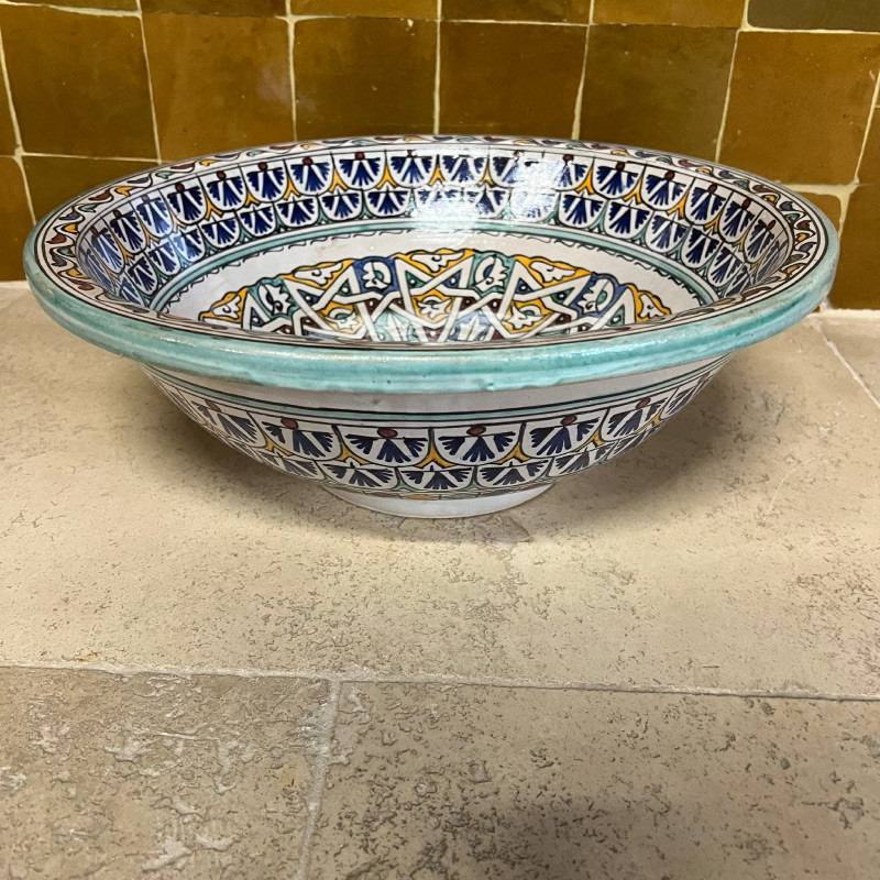 Vasque Zellige IX à poser - ø 40cm - Hauteur 14cm -