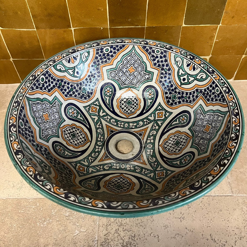 Vasque Zellige à encastrer - ø 50cm - Hauteur 20cm -