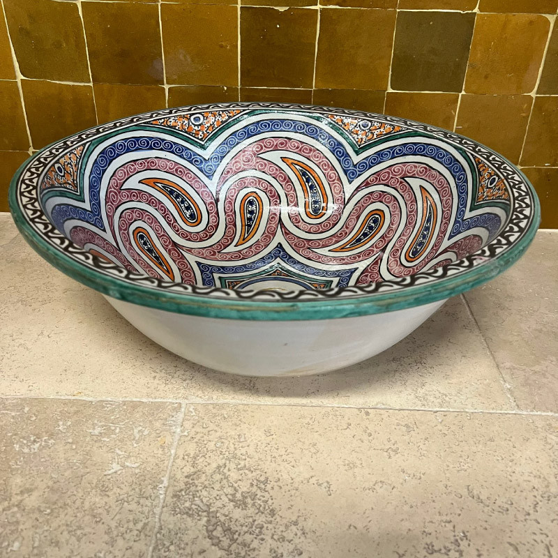Vasque Zellige à encastrer - ø 50cm - Hauteur 19cm -