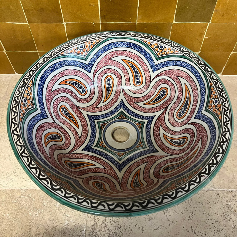 Vasque Zellige à encastrer - ø 50cm - Hauteur 19cm -