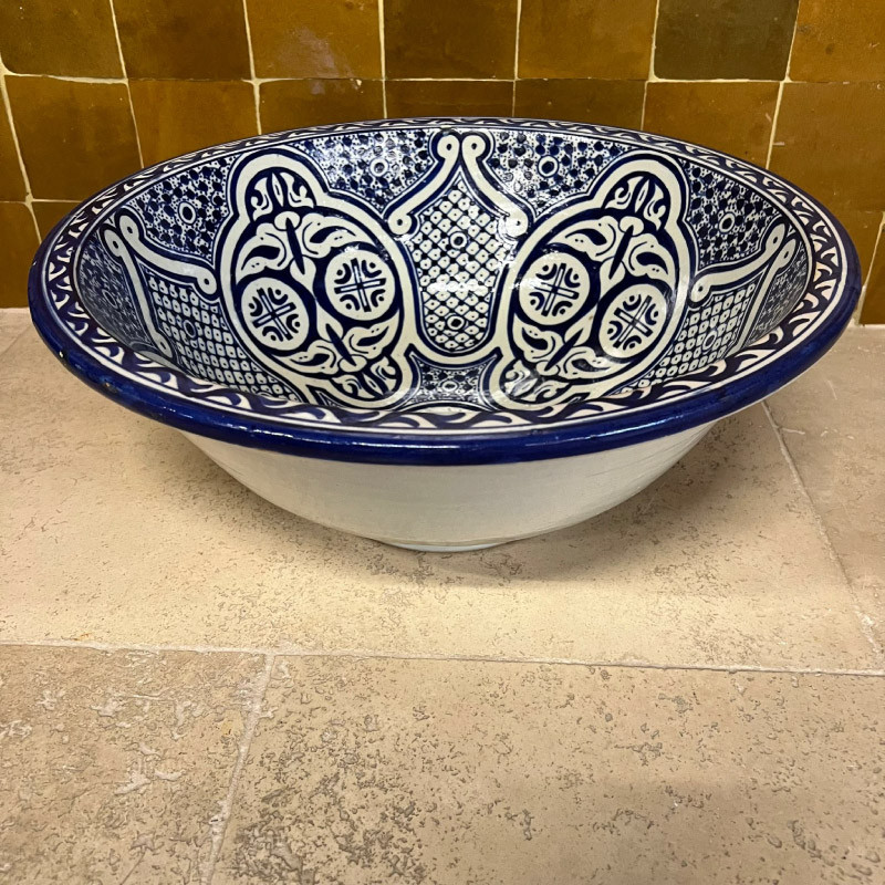 Vasque Zellige à encastrer - ø 45cm - Hauteur 17cm -