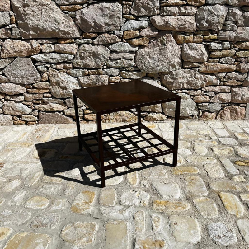 Table Basse - Métal - Repose livre - 50/50cm -