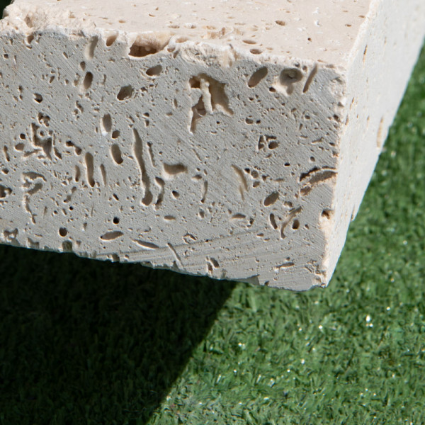 Bordurette Travertin Beige Vieillie - Hauteur 10cm - Longueur 50cm - Epaisseur 7cm -