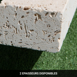Bordure Travertin Beige Vieillie - Hauteur 20cm - Longueur 50cm - Epaisseur 7cm -