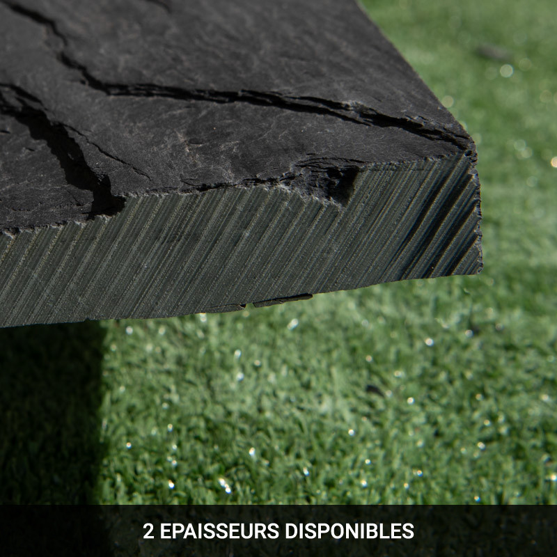 Bordure Piquet Ardoise Noire Sciée - Hauteur 10cm - Longueur 50cm - Epaisseur 3/6cm -
