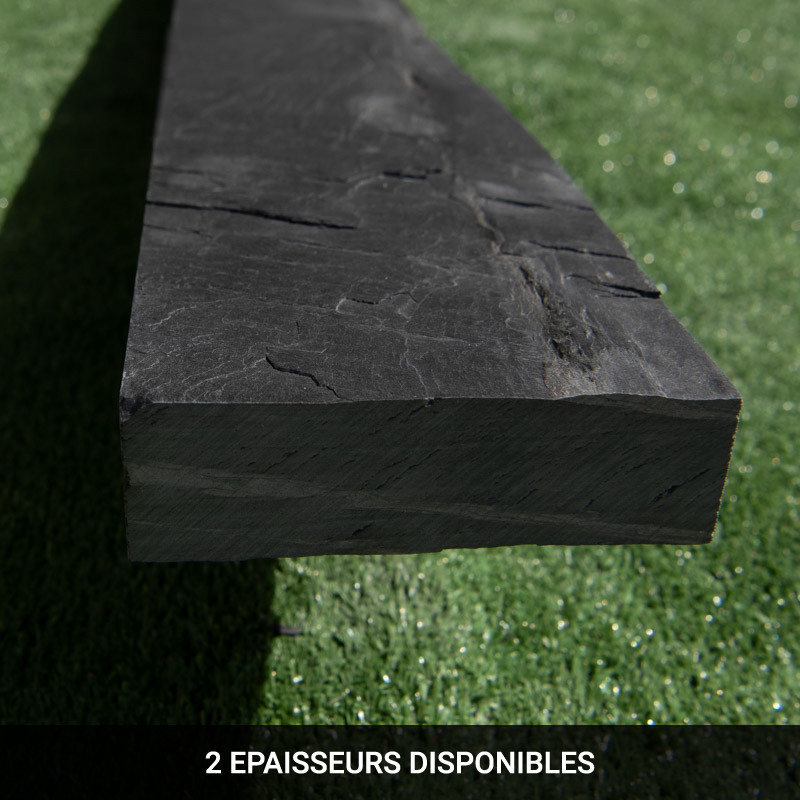 Bordure Piquet Ardoise Noire Sciée - Hauteur 10cm - Longueur 1m - Epaisseur 3/6cm -