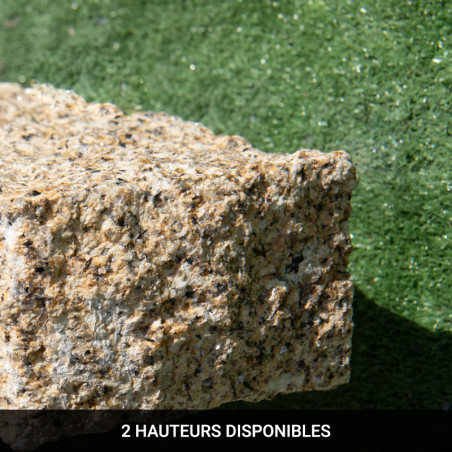 Bordure Granit Jaune Éclatée - Hauteur 15/20cm - Longueur libre - Epaisseur 8cm -