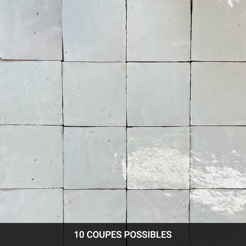 Carrelage - Véritable Zellige de Fès - Blanc de Fès -