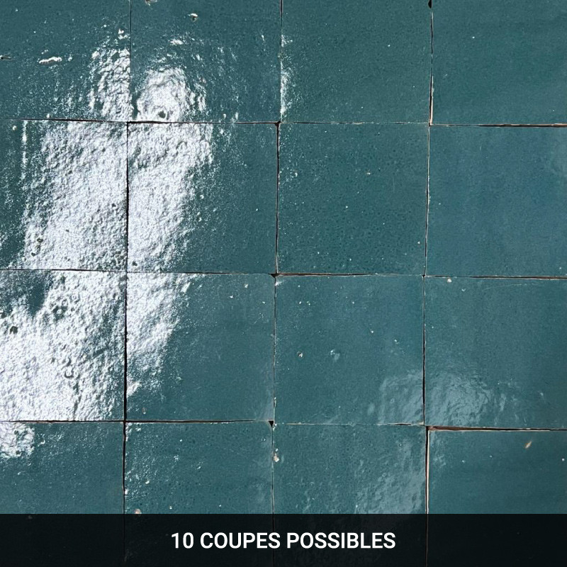 Carrelage - Véritable Zellige de Fès - Bleu Scandinave -