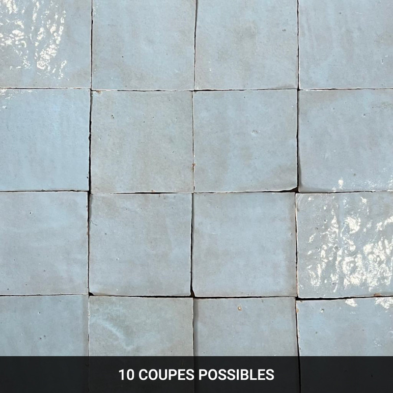 Carrelage - Véritable Zellige de Fès - Bleu Gris -