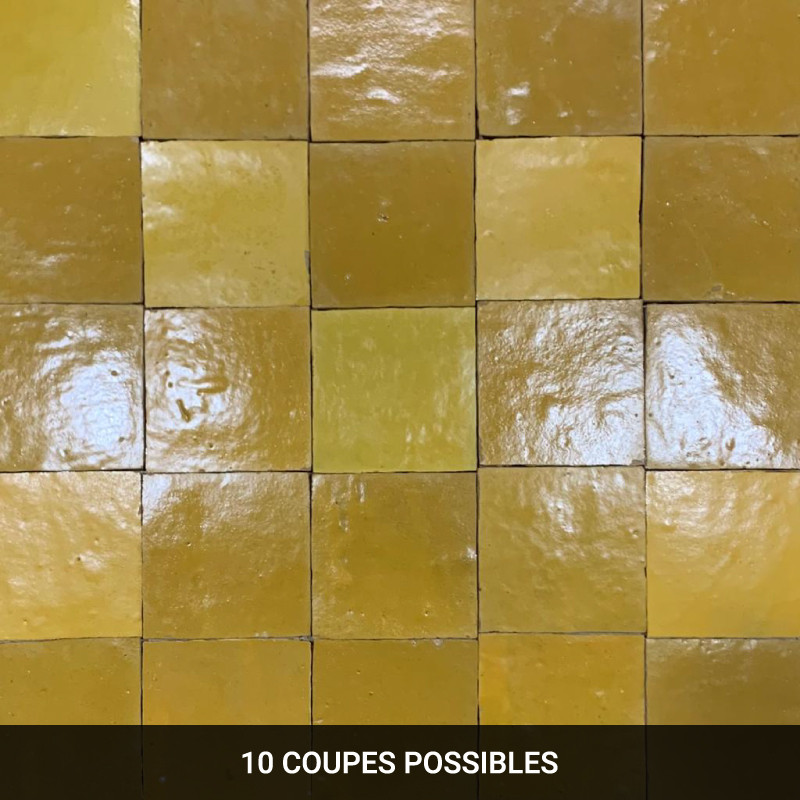 Carrelage - Véritable Zellige de Fès - Jaune Canari -