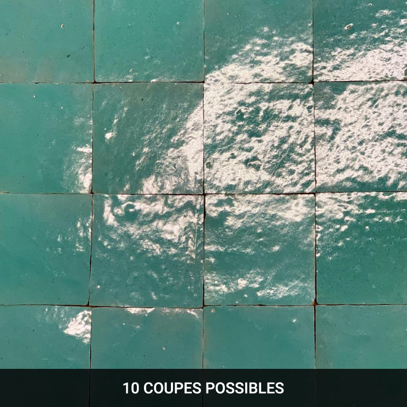 Carrelage - Véritable Zellige de Fès - Vert Océan -