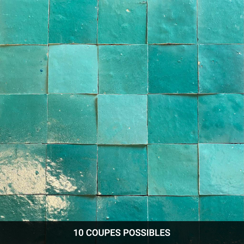 Carrelage - Véritable Zellige de Fès - Vert Jade -
