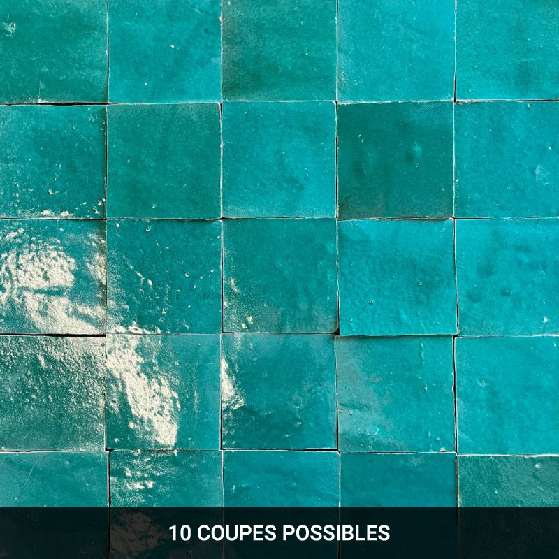 Carrelage - Véritable Zellige de Fès - Vert Traditionnel -