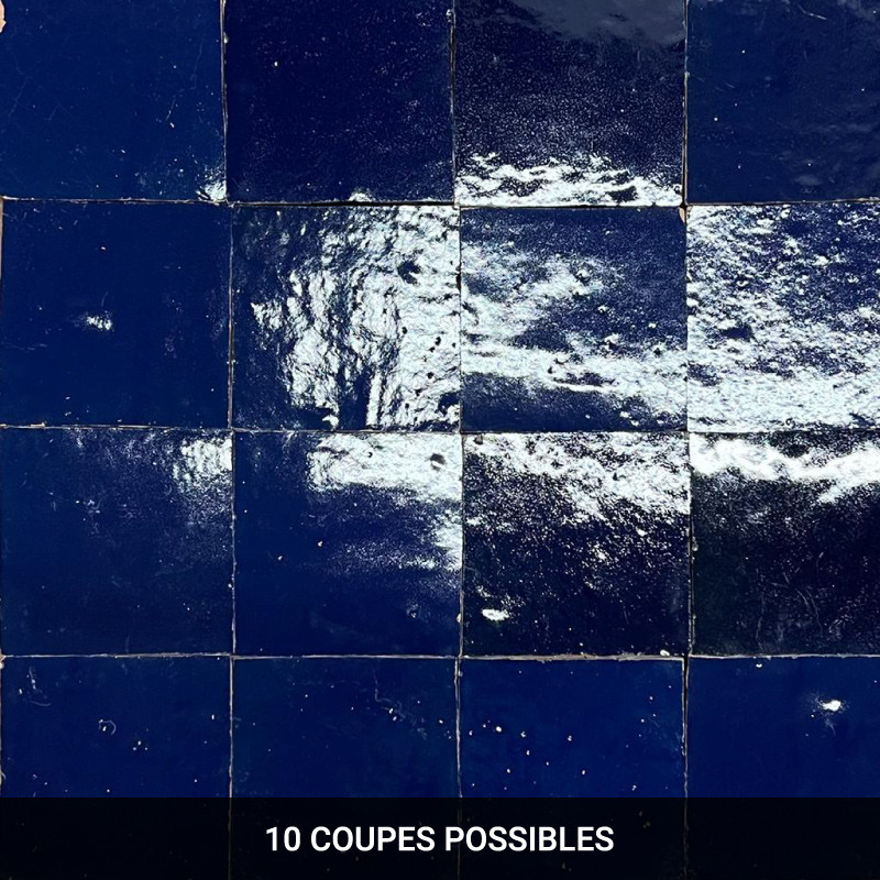 Carrelage - Véritable Zellige de Fès - Bleu Majorelle -