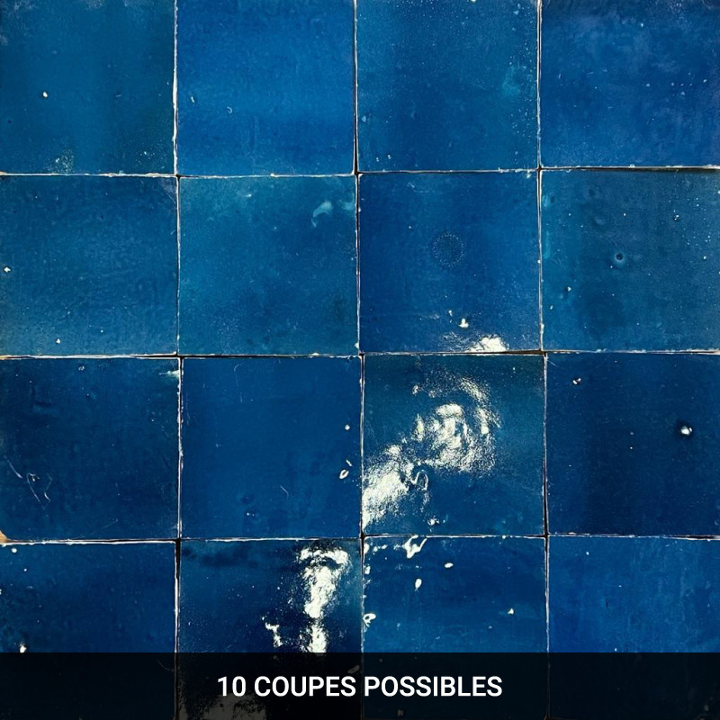 Carrelage - Véritable Zellige de Fès - Bleu Glaz -